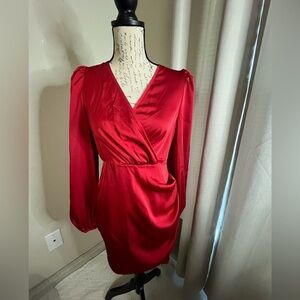 💄SHEIN💄#Elegant Scarlet Long Sleeve Dress/ NWT